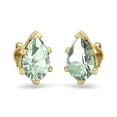 thumbnail image 4 of SuperJeweler 2 Carat Pear Shape Green Amethyst Stud Earrings In 14K Yellow Gold Over Sterling Silver For Women, 4 of 6