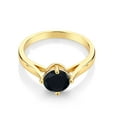 thumbnail image 2 of Gem Stone King 0.80 Ct Round Black Onyx Brass Yellow Gold Plated Brass Ring (Size 5), 2 of 4