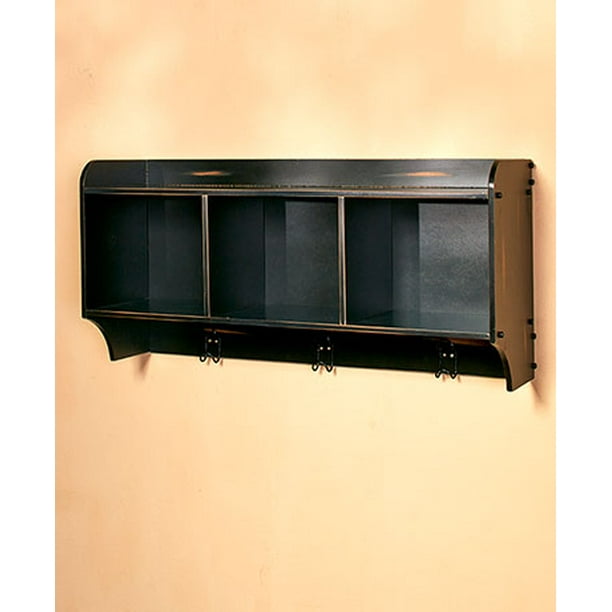 Entryway Furniture Distressed Black Wall Shelf Walmart Com