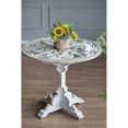 thumbnail image 2 of Tcbosik Wooden Carved Table, 23.8" Farmhouse Style Wood Pedestal Side Table, Antique White, 2 of 7