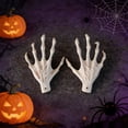 thumbnail image 3 of Halloween Skeleton Hand Props, 1 Pair Life Size Witch Claw Hands, Realistic Plastic Spooky Decorations for Party Wreath Making, Front Porch Tabletop Indoor Outdoor Display, 3 of 8