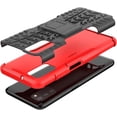 thumbnail image 6 of Case for Samsung Galaxy A03S, Tyre Pattern Design Hybrid TPU+PC Material Double Layer Protection Shockproof Cover with Kickstand Phone Case for Samsung Galaxy A03S XC Red, 6 of 14