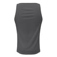 thumbnail image 5 of Solid Color Tank Top for Men Sleeveless Slim Fit Top Round Neck Stretchy Cotton Ribbed Wide Strap Casual Gym Daily Shirt, #02 Dark Gray, L, 5 of 6