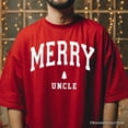 thumbnail image 2 of Merry Uncle Retro Christmas T-Shirt, Matching Family Holiday Tee, 2 of 7