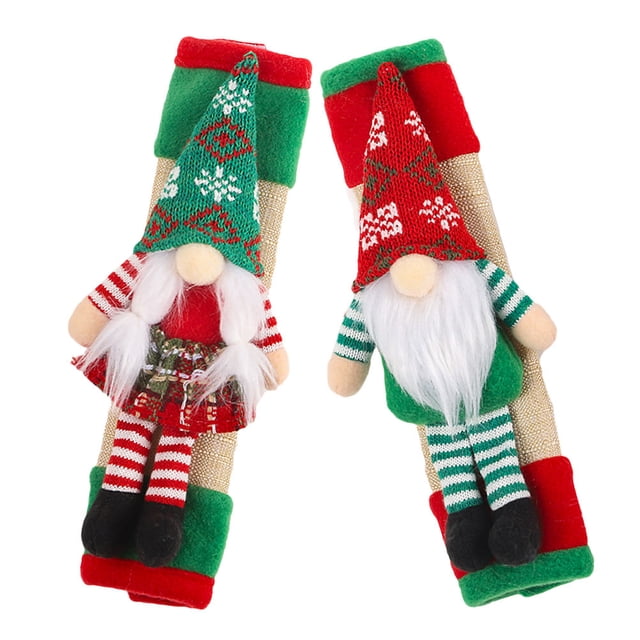 Raindrops 2Pcs Festive Microwave Handle Wraps Assorted Color Soft Door Pull Covers for Kitchen Appliances