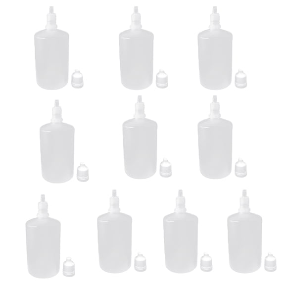 SPRING PARK 10Pcs 100ml Plastic Squeezable Eye Liquid Dropper Bottles with Childproof Cap