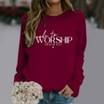 thumbnail image 2 of Arlun Made to Worship Sweatshirts Womens Christian Psalm Bible Verse Printed Graphic Pullover Tops Relaxed Fit Soft Comfortable Religious Faith Hoodless Sweatshirts Gifts XL, 2 of 4