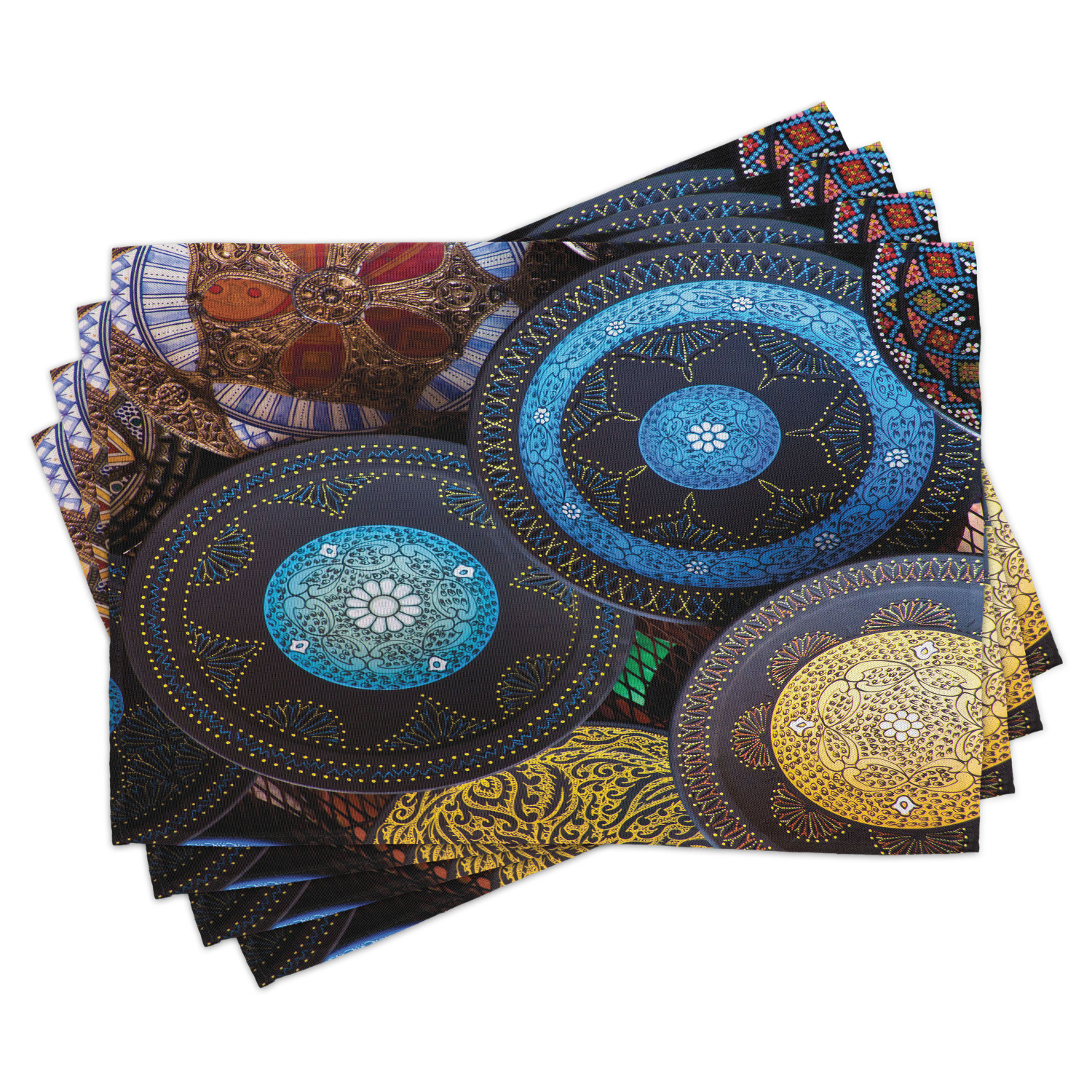 Moroccan Placemats Set of 4 Handcrafts Shot at the Market in Morocco