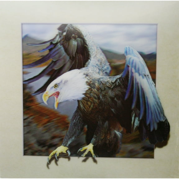 Eagle Landing - 3D Lenticular Poster - 16 x16 Print