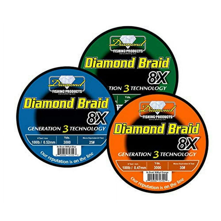 Momoi Diamond Braid Generation III Fishing Line 8X - Orange - 20lb - 300 yds
