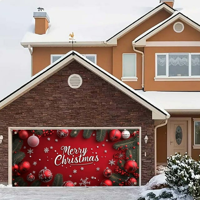 Fondo de poliéster, decoraciones navideñas, decoraciones para fiestas navideñas, pegatinas para puertas de garaje, pancartas navideñas para jardín, telas colgantes, decoración para fiestas, fondos, de