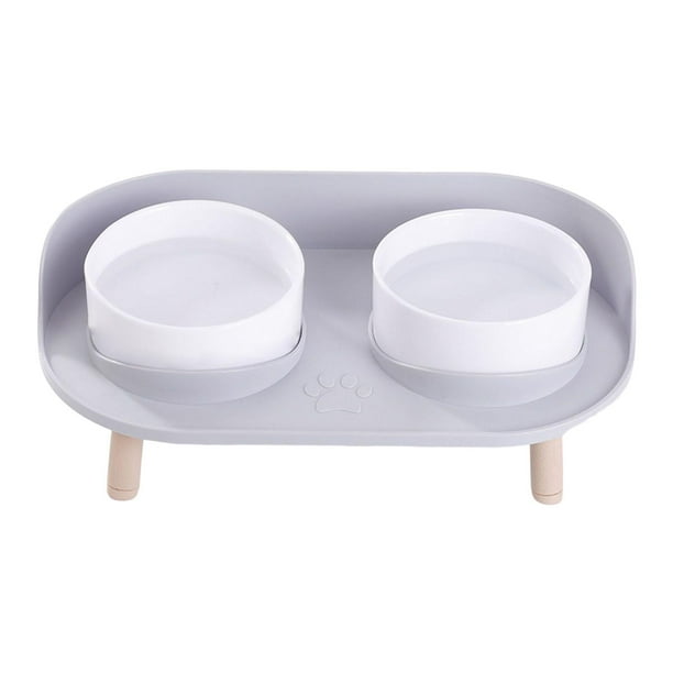Pet Dog Bowl Stand Beber Comer Feeding Bowl 2 Modos Altura Pet Bowls Gris jinwen Cuencos para gatos Walmart en linea