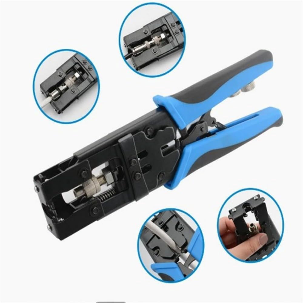 22Pcs Coax Compression Crimping Tool Set for F/BNC/RCA Connector RG-58/59/62/6(3C/4C/5C Type Cable Stripper Kit
