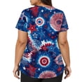 thumbnail image 5 of Iaqnaocc 4th of July Scrub Tops Women Patriotic Plus Size Gradient Stars Nurse Working Uniforms Fashion V Neck Side Slits Scrub Tops Independence Day Short Sleeve Nursing Scrubs Multicolor 5XL, 5 of 5
