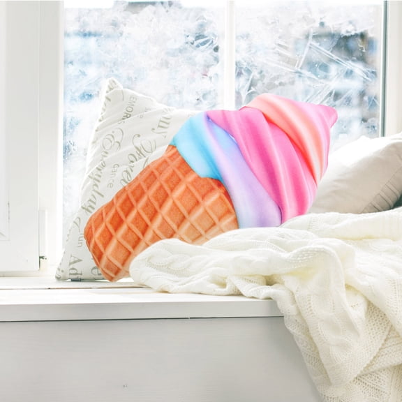 Niceauty Decorative Ice Cream Plush Pillow Soft Cushion for Couch and Sleeping