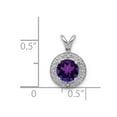 thumbnail image 5 of 925 Sterling Silver Rhodium-plated Diam. & Amethyst Pendant; for Adults and Teens; for Women and Men, 5 of 5