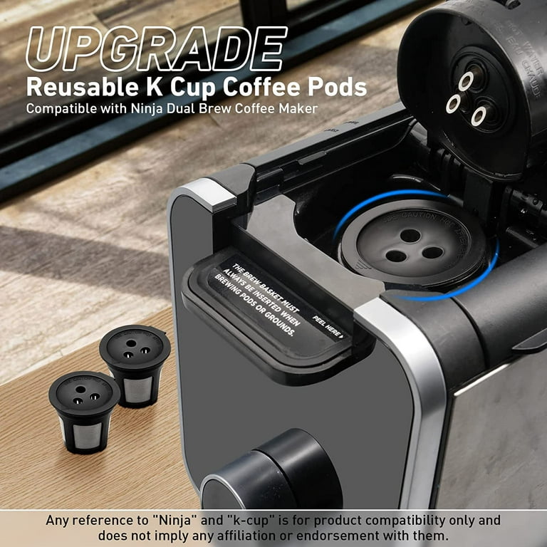 Reusable K Cups for Ninja Dual Brew Coffee Maker, 4 Pack Reusable