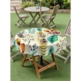 thumbnail image 4 of Outdoor Tablecloth with Umbrella Hole for Patio/Picnic/Party/Camping, Spring Botanical Waterproof Table Cloth Round Cover Washable, Watercolor Leaves Floral Rustic Cream (Dia 54"), 4 of 8