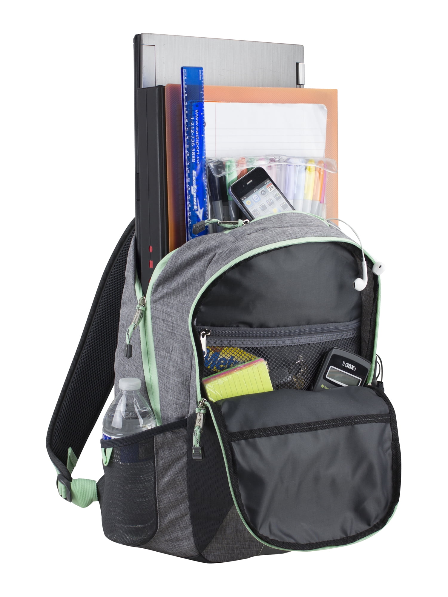 Eastsport Unisex Summit Bungee Backpack, Light Grey