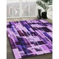 thumbnail image 3 of Ahgly Company Machine Washable Indoor Round Transitional Violet Purple Area Rugs, 5' Round, 3 of 7