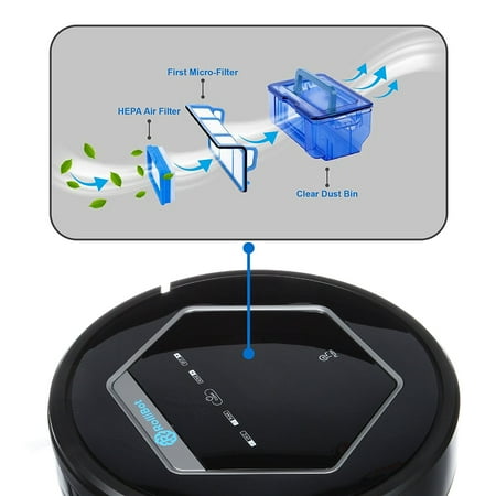 RolliTech RolliBot BL618 Robotic Vacuum Cleaner with UV Sterilization (Black)