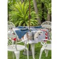 thumbnail image 3 of Outdoor Table Cloth with Umbrella Hole and Zipper, Christmas Waterproof Round Tablecloth 54 Inch, Snowman Xmas Tree Snowflake White Washable Table Cover for Outside Party Patio Picnic, 3 of 8