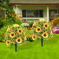 thumbnail image 6 of 21 Inch Artificial Sunflower Topiary Ball Trees - UV Resistant Outdoor with Ground Spike - Greenery Shrubs for Garden, Porch & Planter Decor - Fade Resistant, 6 of 9