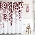 thumbnail image 5 of Dark Red Leaves Shower Curtain Set Burgundy Red Watercolor Eucalyptus Shower Curtain for Bathroom Botanical Nature Floral Plant Shower Bath Curtain Natural Bathroom Decor 72x72 inch, 5 of 12