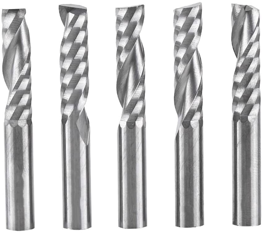 10-Piece Carbide CNC End Mill Set – 1/16 Inch Cutting Diameter Spiral Bits For Engraving, Milling Holes & Grooves In PCB, Plastic, Stainless Steel & Copper