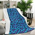 thumbnail image 2 of Leopard Print Blanket Fleece Throw Blanket for Bed Sofa Travel and Camping, Super Soft Cozy Fluffy Plush Blanket, Cheetah Print Blanket for All Seasons(50”×60”), 2 of 5