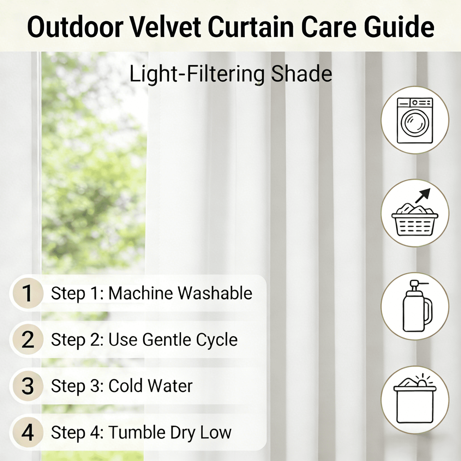 SNITIE Velvet Outdoor Curtains 52x84/96/108 Inch Set of 4 - Grommet Top, UV & Water Resistant, Fade-Resistant, Machine Washable for Gazebo Patio Porch