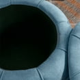 thumbnail image 5 of Large Storage Ottoman with Lid, Modern Button Tufted Ottoman Foot Rest, Multifunctional Upholstered Ottoman Stool, Coffee Table, Sofa Side Table for Living Room, Bedroom, Hallway, Blue, 5 of 7