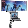 thumbnail image 1 of Soporte para Monitor y Laptop WALI Negro con Resorte de Gas para Dos Monitores y Bandeja para Laptop, 1 of 7