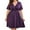 Purple, variant on Admvng Dresses for Women Casual Plus Size V-Neck Solid Color Boho Dress L-5XL