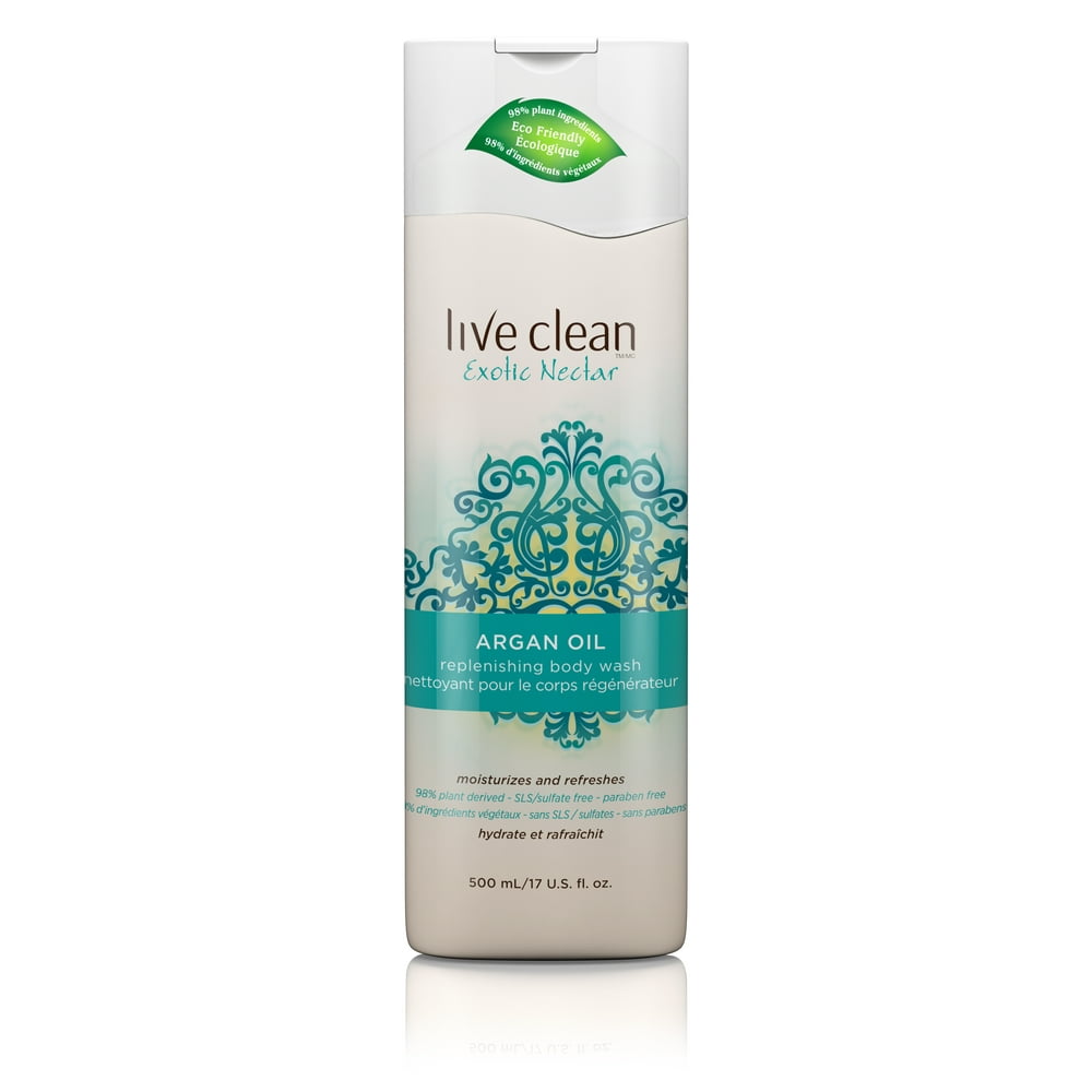 Live Clean Argan Oil Replenishing Body Wash, 17 oz. Bottle Walmart