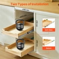 thumbnail image 3 of KFFKFF 14"W x 21"D Pull Out Cabinet Organizer, Wood Expandable Slide out Drawers Storage Rack, Gentle Shutting Slide-out Tray, Ideal for Kitchen, Pantry, 3 of 9