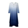 thumbnail image 4 of Ayolanni V-Neck Classy Dresses for Women Blue Long Sleeve Ombre Maxi Dresses Dresses for Juniors Plus Size S, 4 of 5