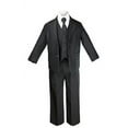 thumbnail image 5 of NEW BABY BOY KID TEEN 6 PC Extra Bow tie WEDDING FORMAL TUXEDO SUIT BLACK S-20, 5 of 6