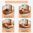 thumbnail image 5 of Living Room Sofas Loveseat Sofa, Comfortable Deep Seat Sofa Bed, Modern Small Corduroy Couch for Living Room Bedroom,Reversible Cushion with Pillows,No Assembly Required,Orange,Comfortable Sofas, 5 of 7
