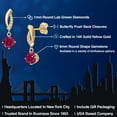 thumbnail image 2 of Gem Stone King 2.05 Ct Round Red Created Ruby G/H Lab Grown Diamond 14K Yellow Gold Earrings, 2 of 6