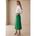 thumbnail image 3 of Jessica London Women's Plus Size Classic Cotton Denim Midi Skirt Pockets Long Jean Skirt, 3 of 5