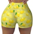 thumbnail image 2 of Balery Bright Lemons Printed Workout Shorts for Women Seamless Scrunch Short Gym Yoga Running Sport Active Exercise Fitness Shorts-Large, 2 of 8