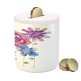 thumbnail image 3 of Flower Piggy Bank, Watercolors Illustration of Different Kinds of Flowers Boho Style Pattern, Ceramic Coin Bank Money Box for Cash Saving, 3.6" X 3.2", Pink Purple Blue, by Ambesonne, 3 of 4