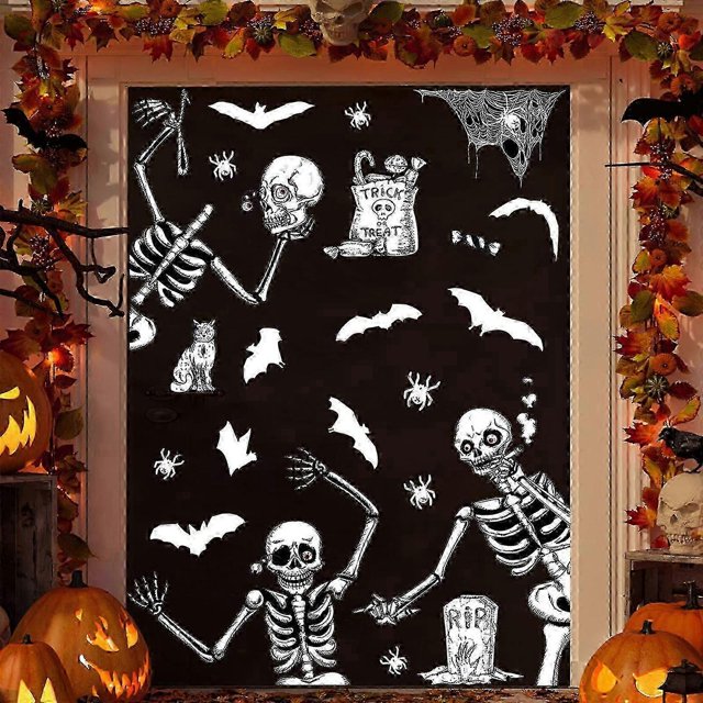 Halloween Sweets Halloween Decoration Wall Stickers Skull Stickers Halloween Scary Skeleton Spider Stickers