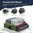 thumbnail image 4 of ARKSEN 43 x 39 x 6 inch Heavy Duty Roof Rack Cargo Carrier w/ 500D PVC Waterproof Cargo Bag, Universal Steel Roof Basket with Extension, 150 LBS Capacity Car Top Luggage Holder for SUV, Truck, Pickup, 4 of 7