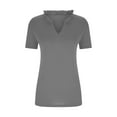 thumbnail image 3 of Birdeem Mode Femmes Décontracté Uni Chandail à Enfiler Col en V Manches Courtes T-Shirt Hauts Blouse, 3 of 4