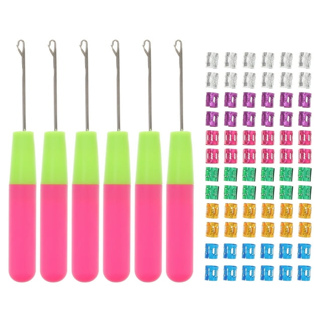 106Pcs Dreadlock Crochet Needle Crochet Hooks Hair Jewelry Braids Accessories