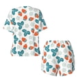 thumbnail image 6 of "Wukai Floral Strawberr Women's Pajama Set - Short-Sleeve Top and Shorts with Elastic Waistband and Pockets for Loungewear, Yoga, and Casual Wear-Small, 6 of 8