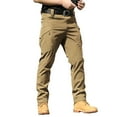 thumbnail image 3 of Tiweut Mens Pants Stretch Slim Fit Long Straight Leg Outdoor Workwear Durable Softshell Hiking Travel Elastic Waistband Trousers for Man Brown,XL, 3 of 9