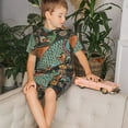 thumbnail image 4 of Balery Rich Fish Conjunto de Pijama Infantil de Manga Corta con Estampado – Ropa de Dormir de Algodón Suave-Small, 4 of 6